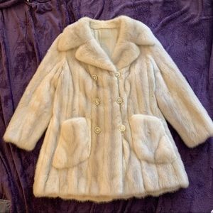 White mink fur coat